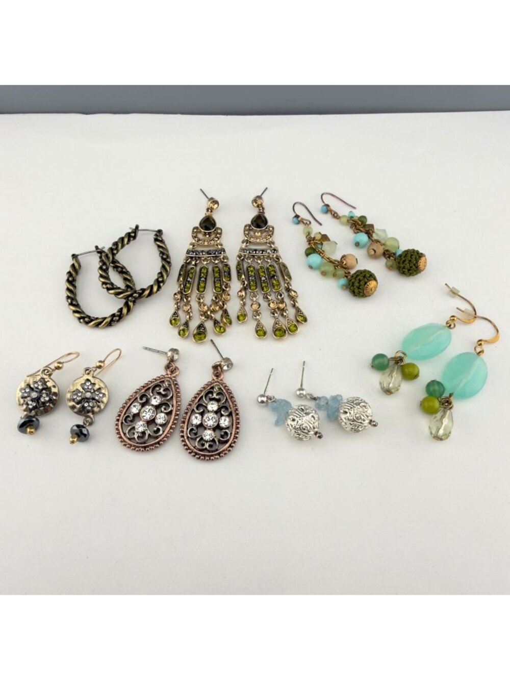 Lot of Fashion Earrings Dangle Stud Hoop Drop Liz Claiborne Chandelier 7 Pair